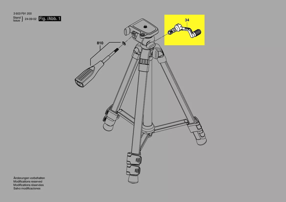 manivelle pour trépied TT 120 Bosch
